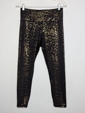 Zyia Black Gold Exercise Workout Gym Athletic Leggings 8/10